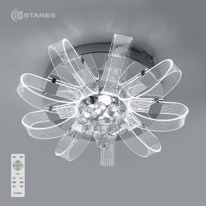 Управляемая светодиодная люстра ITALIKA 60W R-550x260-CHROME/CLEAR-220-IP20