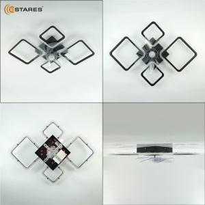 Управляемая светодиодная люстра с вент. FAN OVAL 70W+18W 4S-APP-760x560x120-BLACK/WHITE-220-IP20