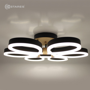 УПРАВЛЯЕМАЯ СВЕТОДИОДНАЯ ЛЮСТРА ON/OFF PANDORA 66W 6R-ON/OFF-600X150-BLACK/GOLD-220-IP20