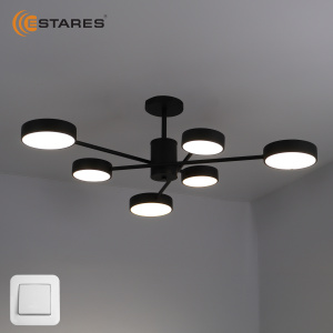 Управляемая светодиодная люстра MATEO 75W 6R-ON/OFF-915x250-BLACK/WHITE-220-IP20