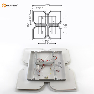 Управляемая светодиодная люстра AERO 70W 4F-ON/OFF- 455x455x57-WHITE/WHITE-220-IP20