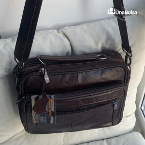 Сумка мужская из натуральной кожи UB-B222-240x190х90-brown/brown-молния/молния