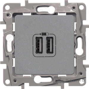 Legrand 672494 Розетка заряд 2хUSB АЛЮ ETIKA