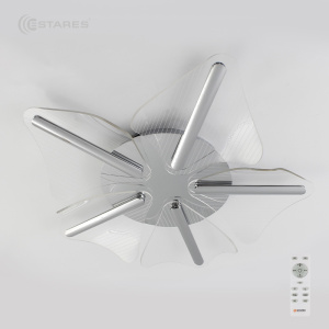 Управляемая светодиодная люстра LORELEA 60W R-RC-600x107-CHROME/CLEAR-220-IP20