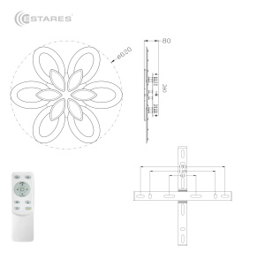 Управляемая светодиодная люстра Aurora double 120W 6F-APP-620x80-WHITE/WHITE-220-IP20