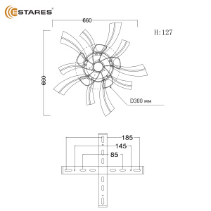Управляемая светодиод. люстра c вент.FAN ALESSIA 80W+15W R-RC-600x127-WHITE/WHITE/CLEAR-220-IP20