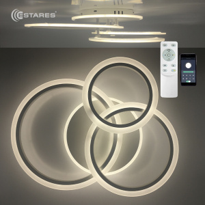 Управляемая светодиодная люстра SONNE 90W 4R-APP-590x525x110-WHITE/WHITE-220-IP20