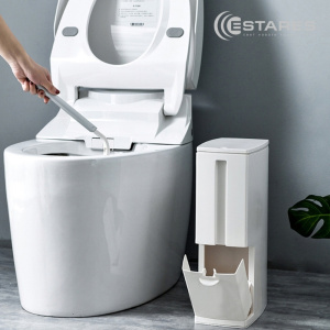 Ведро хозяйственное MODO 3F-14x24x42-white (с ершиком для унитаза и отсеком для туалетной бумаги)