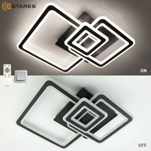 Управляемый светодиодный светильник TRIPLEX SQUARE 124W 3S-APP-596x596x146-BLACK/WHITE-220-IP20