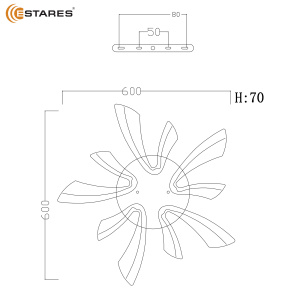 Управляемая светодиодная люстра  ALESSIA 100W 5V-IRC-600x600x70-BLACK/WHITE-220-IP20
