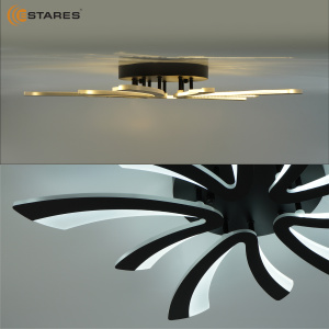 Управляемая светодиодная люстра  ALESSIA 100W 5V-IRC-600x600x70-BLACK/WHITE-220-IP20