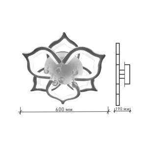 Светодиодная люстра СRYSTALwhite 02 60W R-4000K-600x190-white/white-220-IP20
