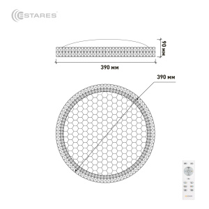 Управляемый светодиодный светильник  AKRILIKA  SOTA 40W R-405-CLEAR/SHINY-220-IP44 /2019