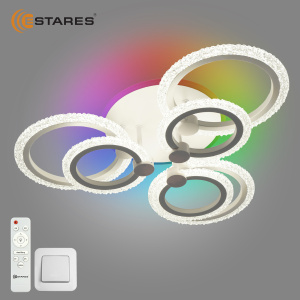 Управляемая светодиодная люстра LILY ICE RGB 80W 7R-IRC-560x140-WHITE/CLEAR-220-IP20