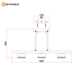 Люстра LAMPADA 3xGX53-600x80x290-BLACK-220-IP20
