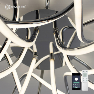 Управляемый светодиодный светильник LIANA MUSE 105W R-APP-560x235-CHROME/WHITE-220-IP20