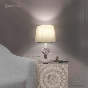 Настольная лампа DUBLIN 1xE27 R-115x240x410-WHITE/WHITE-220-IP20
