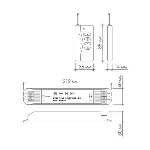 MS-DM110  DC12-24VДиммер для светод линеек+ пульт 