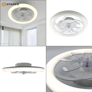 Управляемая светодиодная люстра с вент. FAN SIMPLE 65W+18W R-APP-480x125-WHITE/WHITE-220-IP20