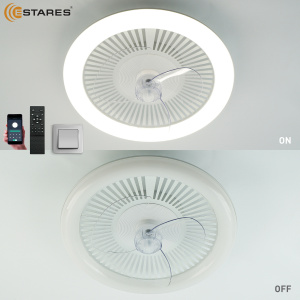 Управляемая LEDлюстра с вентилятором FN-LM TOP 70W+18W R-APP-480x125-WHITE/WHITE-220-IP20/SMARTHOME
