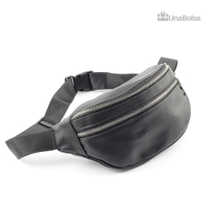 Сумка мужская из экокожи UB-504-265x130х85-black/black-молния/молния