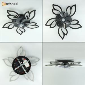 Управляемая светодиодная люстра с вент. FAN  ASTRA 100W+18W 5F-APP-680x120-BLACK/WHITE-220-IP20
