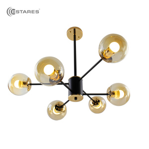 Люстра MILAN 6хЕ27 R-810xh620-black/gold/gold