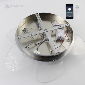 Управляемая светодиодная люстра GARMONIA 60W R-APP-550x107-CHROME/CLEAR-220-IP20