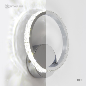 Светодиодный светильник, бра ON/OFF  PRINCESSA 10W R-195/205/55-CHROME/CRYSTAL-220-IP20