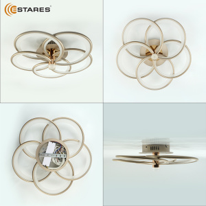 Управляемая светодиодная люстра  MADEMUASEL 110W 5С-APP-520x140-CHAMPAIGN/GOLD/WHITE-220-IP20