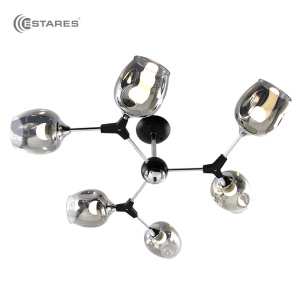 Люстра SORENTO 6хЕ27 R-780x740xh340-black/chrome/lightgray
