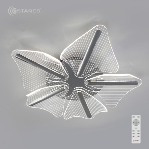 Управляемая светодиодная люстра LORELEA 60W R-RC-600x107-CHROME/CLEAR-220-IP20