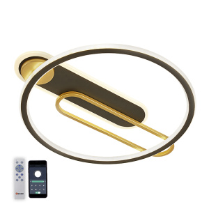 Управляемый светодиодный светильник MENSOLA 80W R-APP-530*450*60-BKACK/GOLD/WHITE-220-IP20