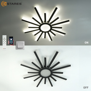 Управляемая светодиодная люстра  TERESA 100W R-APP-680x50-BLACK/WHITE-220-IP20