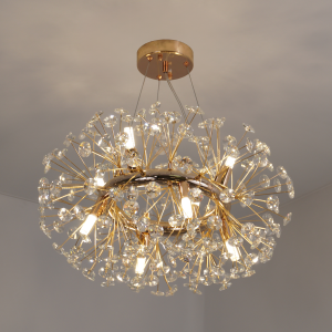 Люстра NESSA 8хG9-520x1295-GOLD/CRYSTAL-220-IP20