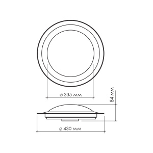 Накладной светодиодный светильник ALR-25 AC170-265V 25W d430*H90мм Прозрачный (Теплый белый)2300lm