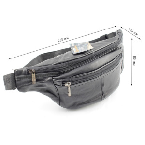 Сумка мужская из натуральной кожи UB-009-345x145х85-darkgray/black-молния/молния