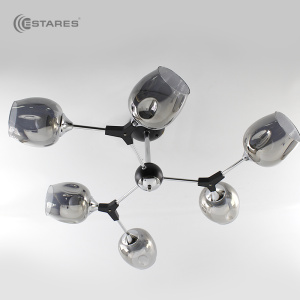 Люстра SORENTO 6хЕ27 R-780x740xh340-black/chrome/lightgray
