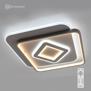 Управляемый светодиодный светильник GEOMETRIA SQUARE 60W R-460x57-WHITE/WHITE-220-IP44