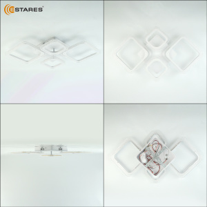 Управляемая светодиодная люстра OVAL prizma 80W 4S-RC-725x423x80-WHITE/CLEAR-220-IP20