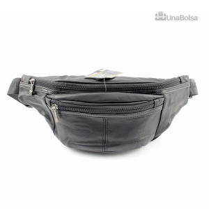 Сумка мужская из натуральной кожи UB-009-345x145х85-darkgray/black-молния/молния