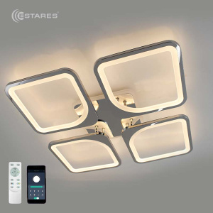 Управляемая светодиодная люстра LOOK RGB 110W 5S-APP-550x550x70-CHROME/WHITE-220-IP20_Ч