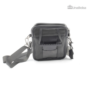 Сумка мужская из натуральной кожи UB-B403-140x165х85-black/black-молния/молния
