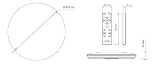 Управляемый светодиодный светильник SATURN 100W R-800-SHINY-220-IP44 без канта