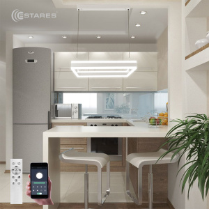 Управляемая светодиодная люстра STELLA 100WS-APP-500x500x1200-WHITE/WHITE-220-IP20