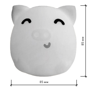 Светодиодный светильник- ночник LUCKY PIG 0.15W 3COLORS-BUTTON-WHITE-USB-IP20