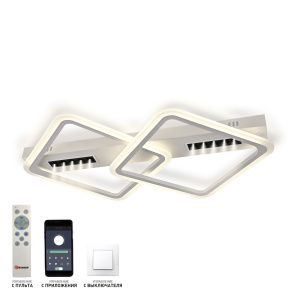 Управляемая LED люстра  MD-LM DL10 65W 2SL-APP-670x420x80-BLACK/WHITE/WHITE-220-IP20