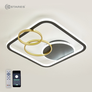 Управляемый светодиодный светильник MENSOLA 90W S-APP-450x450x60-BLACK/GOLD/WHITE-220-IP20