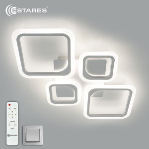 Управляемая светодиодная люстра OVAL 80W 4S-RC-725x423x55-WHITE/WHITE-220-IP20