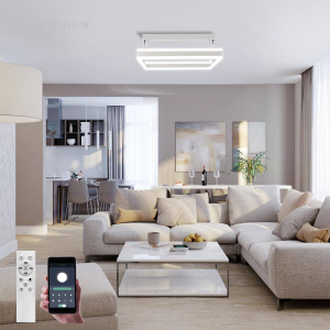 Управляемая светодиодная люстра STELLA 100WS-APP-500x500x1200-WHITE/WHITE-220-IP20